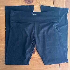 Victoria Secret Pink Fold Over Cotton Flare Leggings